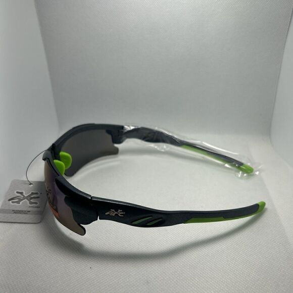 X-Loop Mens Rimless Mirrored Sunglasses - Picture 3 of 3